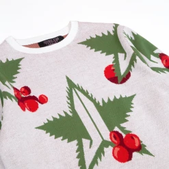 Jeffree Star Cosmetics White Winter Leaf Sweater