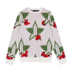 Jeffree Star Cosmetics White Winter Leaf Sweater